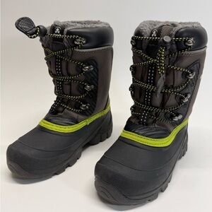 Kamik Kids Winter Snow Boots Black Gray Green Size 12